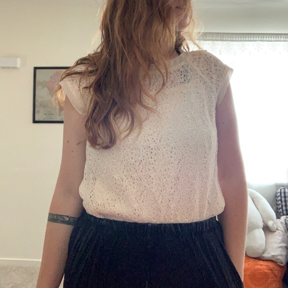 Lace cream blouse